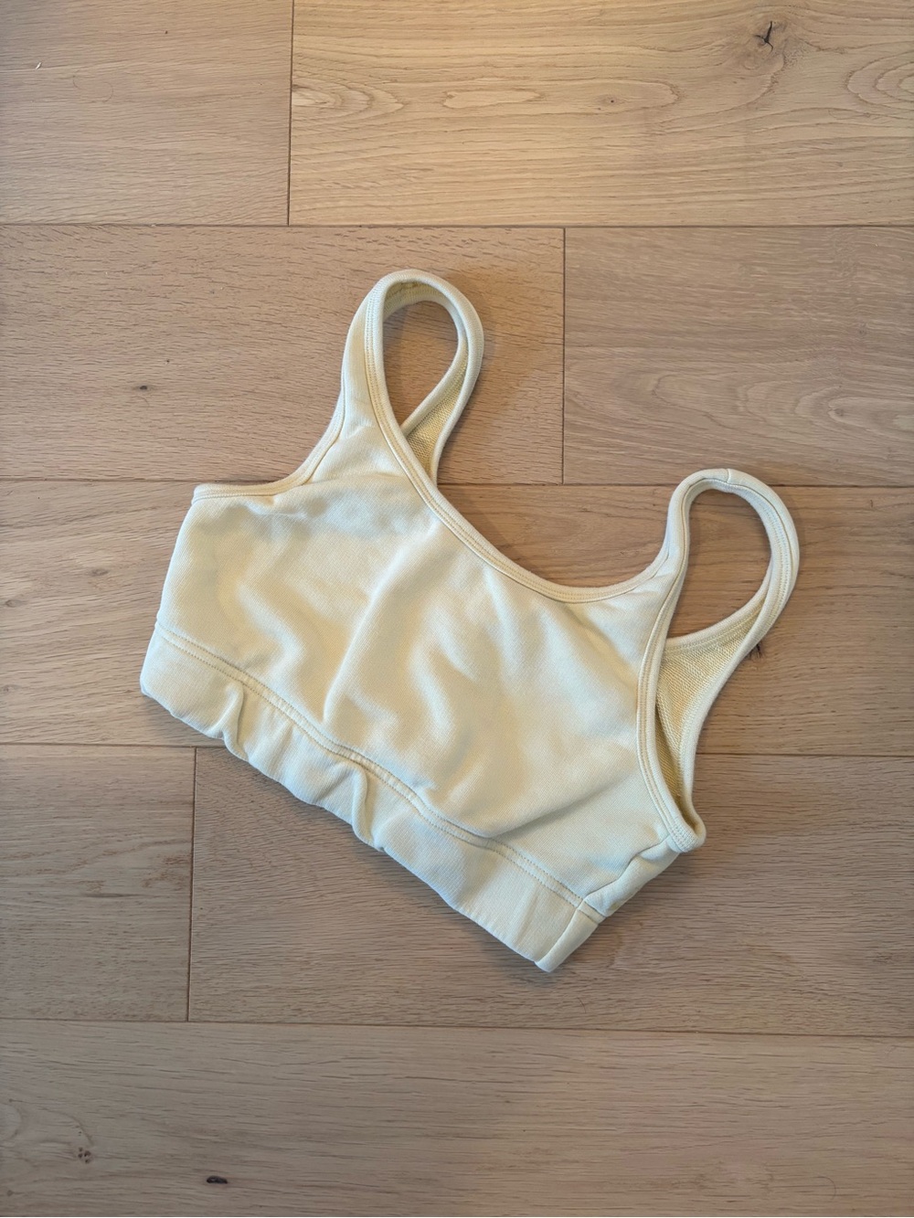 TNA Pale Butter Yellow Ribbed Bralette